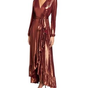 WAYF Long Sleeve Wrap Dress